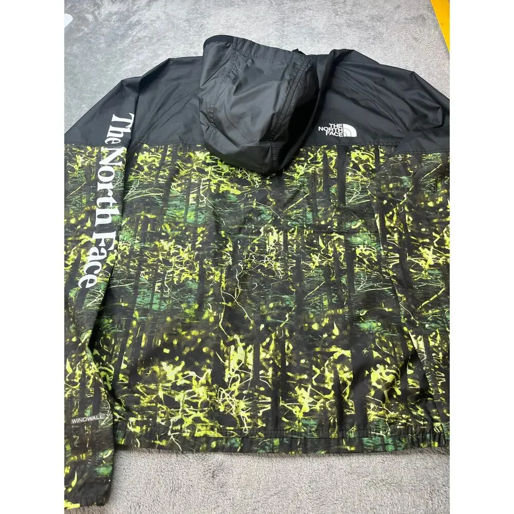 The North Face Boys Never Stop Wind Hoodie Green Forest Print XL‎ 14/16 New